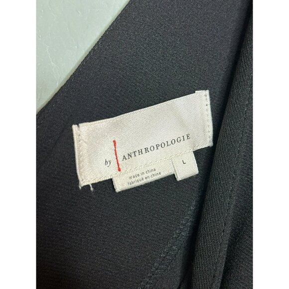 Anthropologie Women's Large Black Sleeveless V-Neck Tie Waist Jumper - Picture 3 of 9